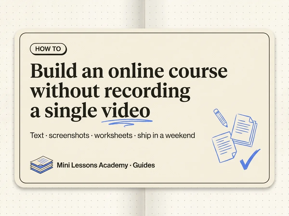 A writer at a desk drafting an online course in plain text