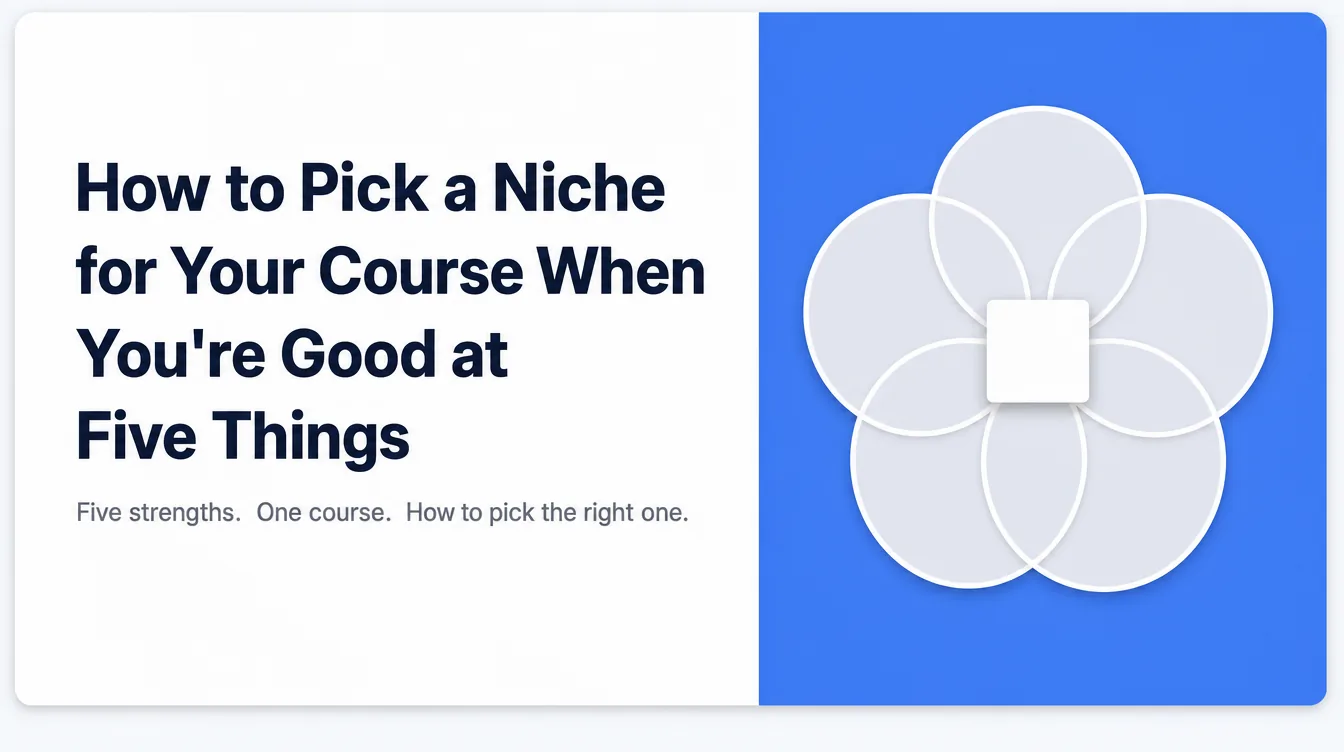 An illustration of overlapping circles narrowing down to one course niche