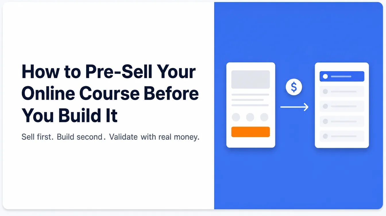 An illustration of a course being sold before it is built