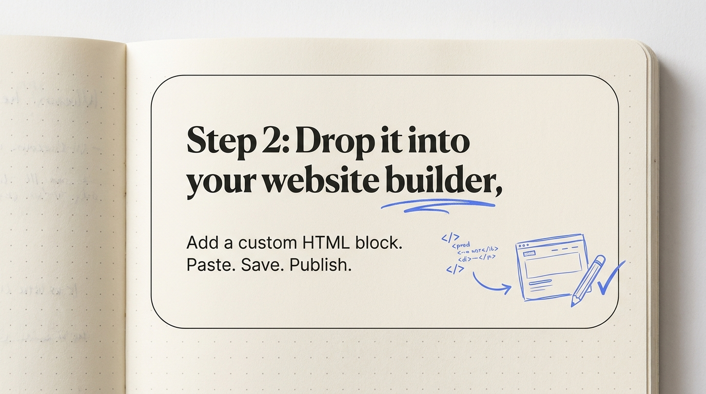 Step 2: Drop it into your website builder