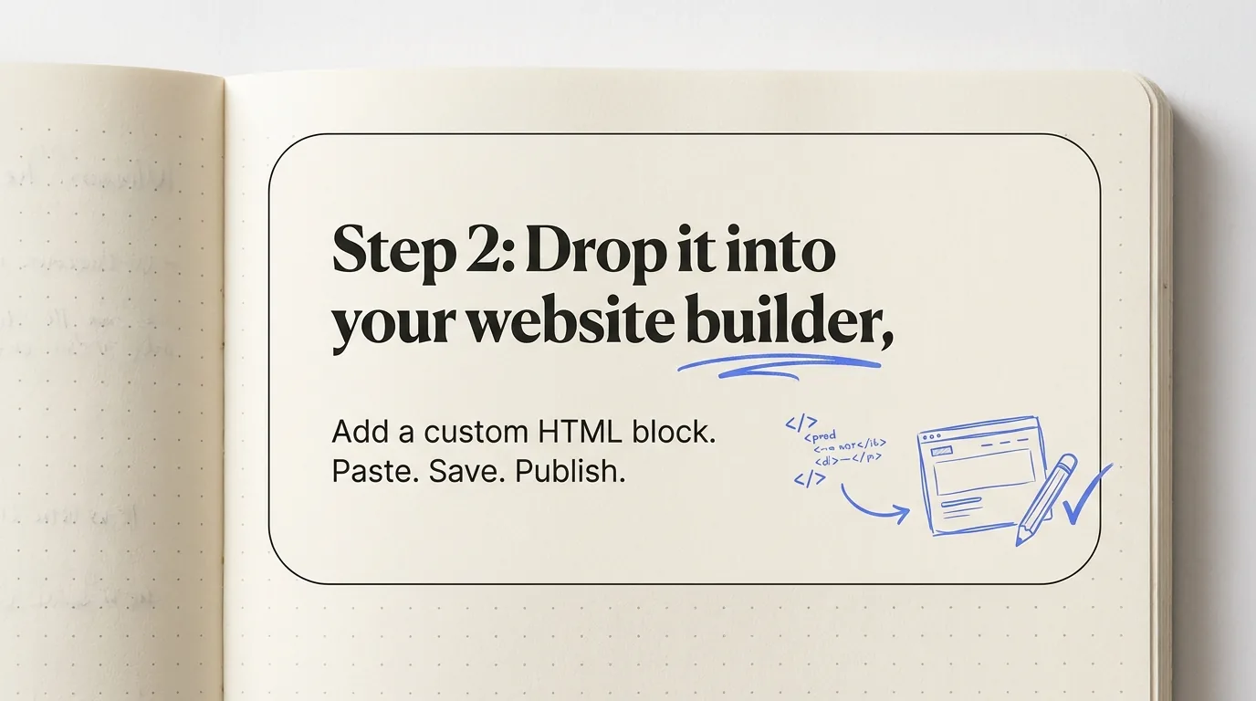 Step 2: Drop it into your website builder