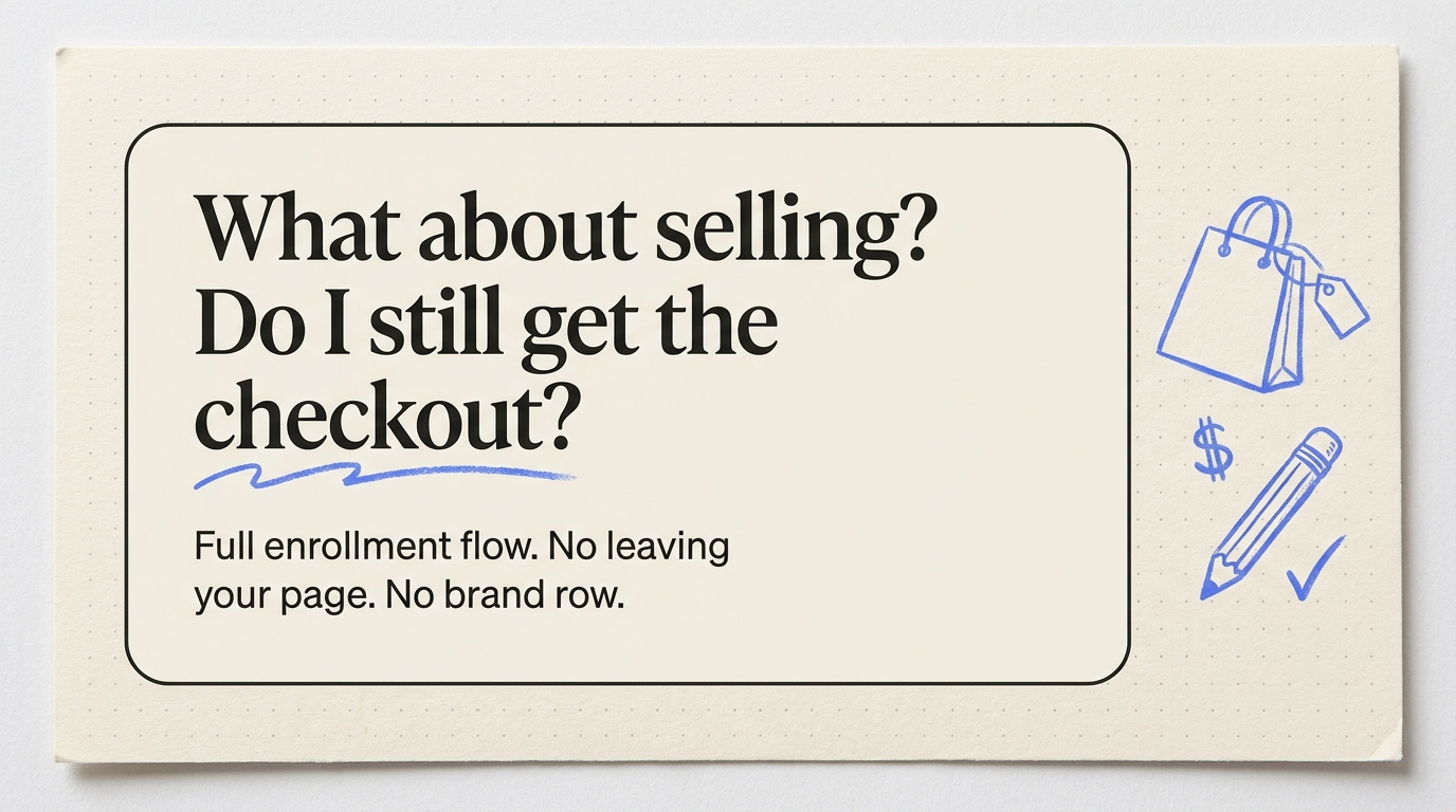 What about selling? Do I still get the checkout?