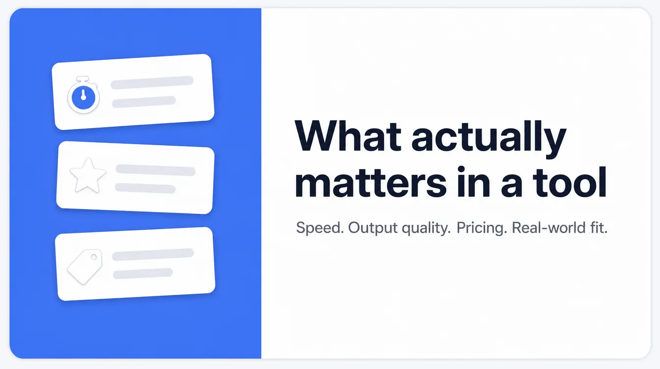 What actually matters in a tool