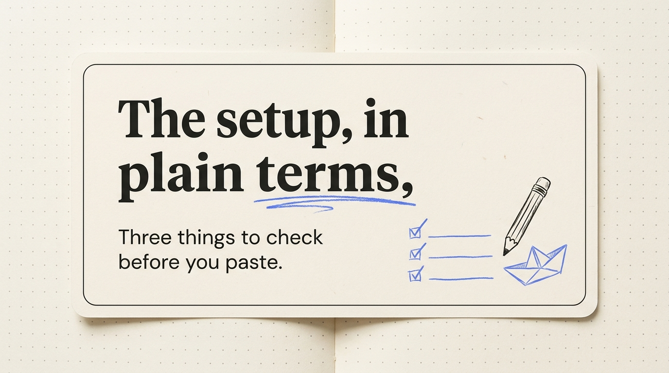 The setup, in plain terms